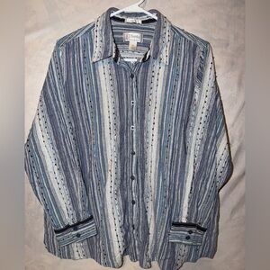 CJ Banks Women's Multicolor Striped Button-Down Shirt